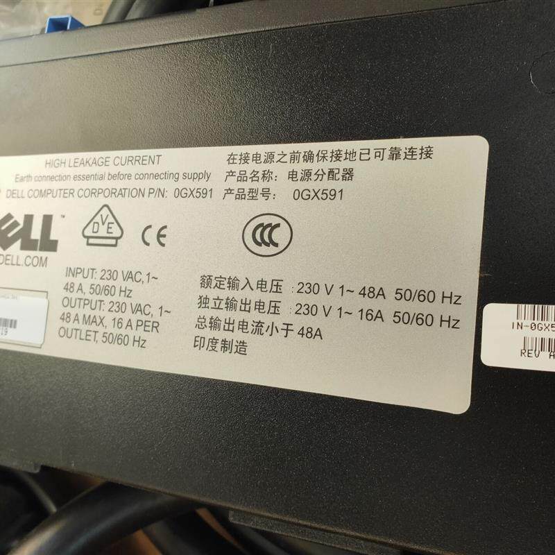 Dell 230v 48A 机柜 PDU 3口C19接口 电源分配器  GX591 AP6038