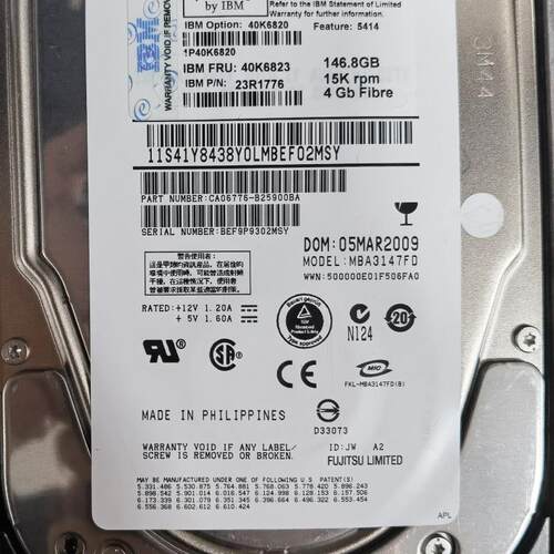 IBM 5414 40K6823 40K6820 23R1776 146GB 15K 4Gb FC存储硬盘