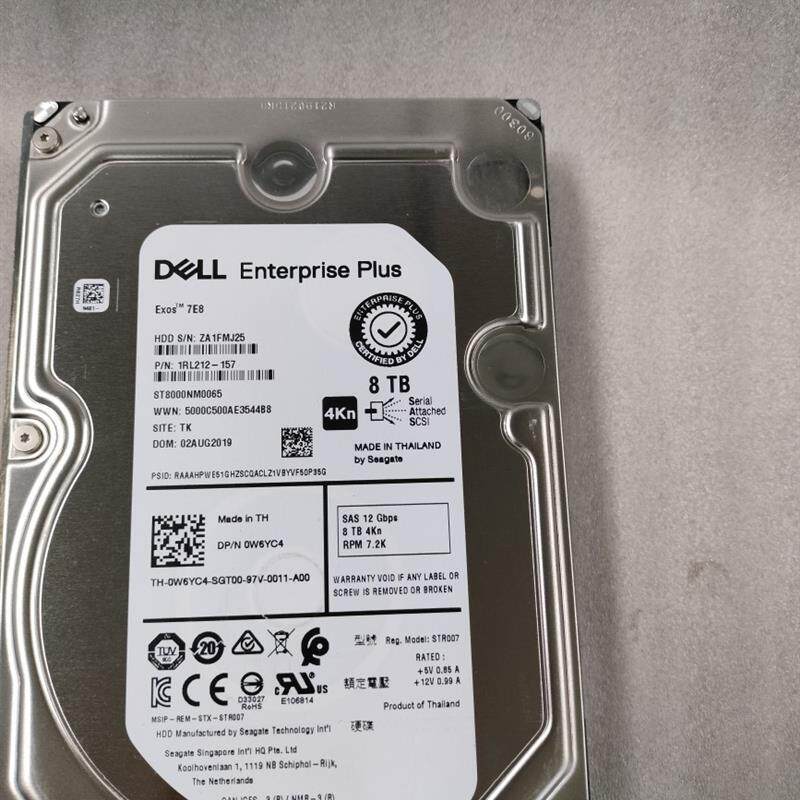 DELL 0W6YC4 W6YC4 ST8000NM0065 8T 8TB NL SAS 4Kn SC 硬盘