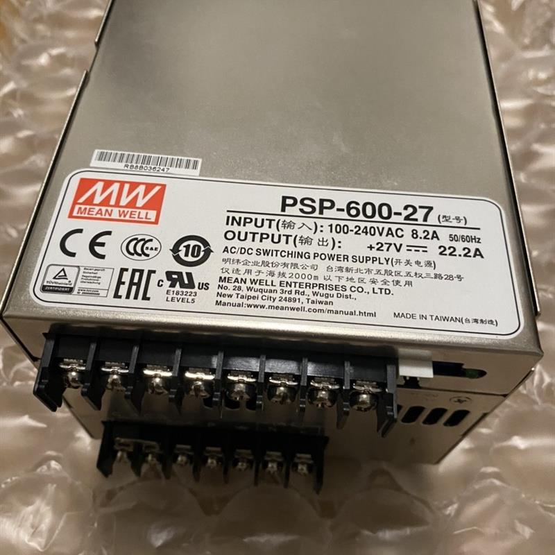 台湾PSP-600-27 27V22.2A 可并带PFC工业电源