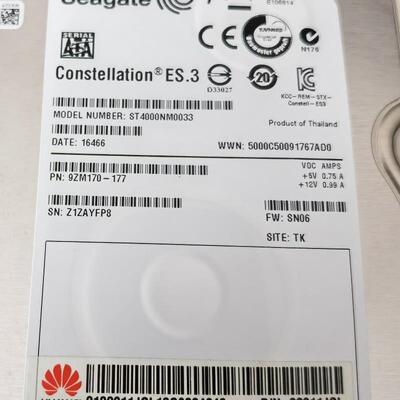 HuaWei 4TB SATA 7.2K 02311JQL ST4000NM0033 硬盘