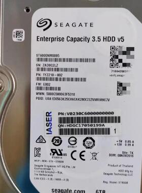 希捷6T,ST6000NM0095,SAS服务器硬盘,7.2K 128M 12GB,