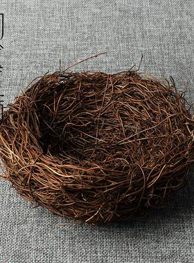 土茯藤手工手编杂草鸟窝鸟巢拍照道具摄影道具家居装饰品家居摆件