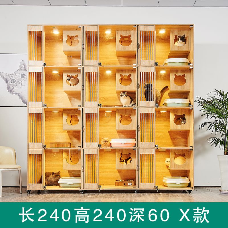 实木猫笼子家用商用全景