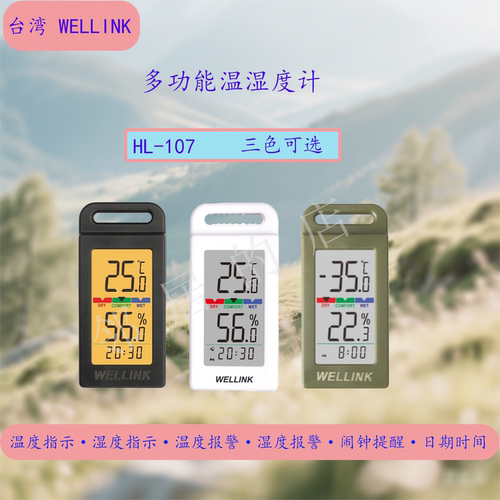 WELLINK带背光高精度温湿度计