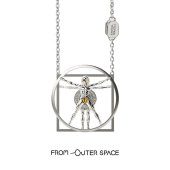 FOS痞帅达芬奇维特鲁威人项链925银原创吊坠小众设计创作致敬大师