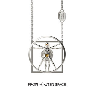 FOS痞帅达芬奇维特鲁威人项链925银原创吊坠小众设计创作致敬大师