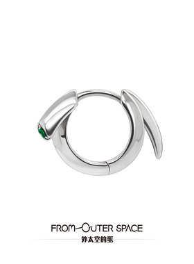 FOS百搭潮流耳饰小众设计感925银耳钉镶嵌天然绿红蓝宝石气质耳环