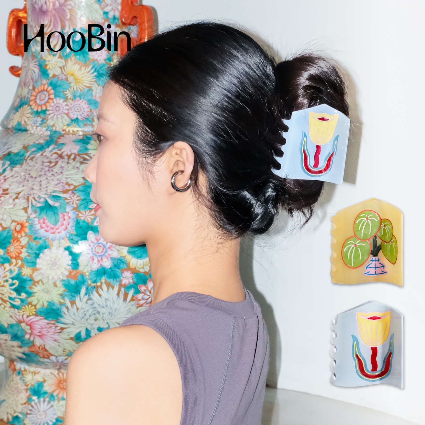 盆栽植物花卉醋酸抓夹