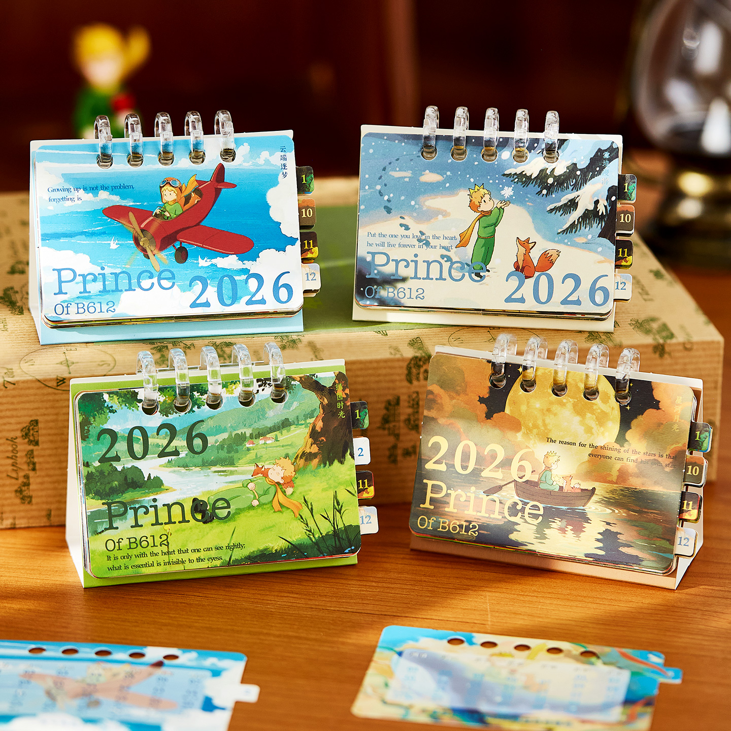 2026年新款童话之旅迷你小台历卡通可爱高颜值办公室桌面小摆件学生中高考倒计时自律打卡计划本新年小礼物