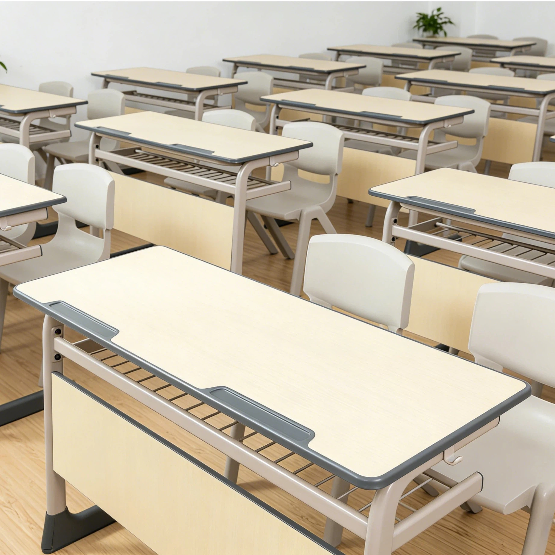 学校教室培训辅导班课桌椅套装图片