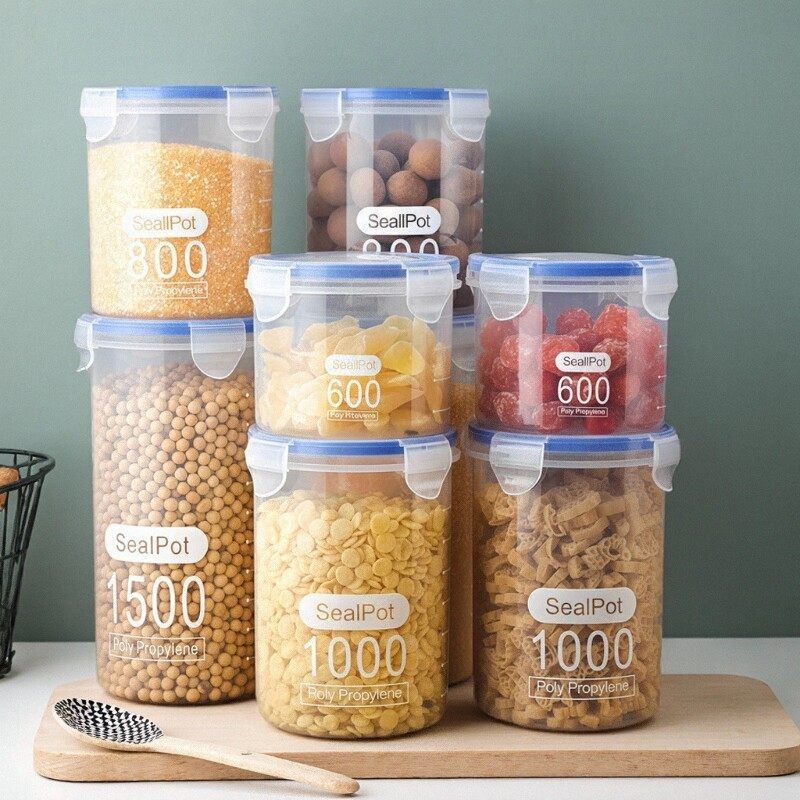 家用食物收纳盒五谷杂粮储物罐子家居零食米桶食物收纳整理透明罐,厨房/烹饪用具,密封罐,淘宝优惠券,粉丝福利购,淘宝优惠卷