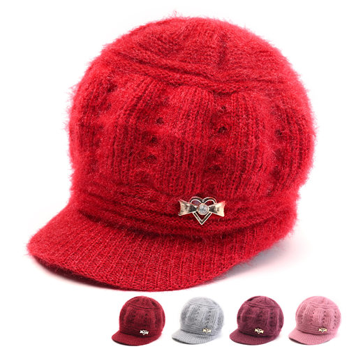 冬季中老年人妈妈针织帽女户外防寒护耳加绒保暖奶奶老太太毛线帽