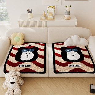 分体式沙发垫分片式卡通单人位沙发盖布新款四季通用毛绒沙发坐垫