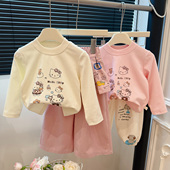 休闲儿童洋气卫衣童装 新款 打底T恤上衣女宝宝时尚 女童长袖 潮 春季