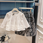 衬衫 百搭白色长袖 儿童女宝宝韩版 休闲款 新款 洋气简约童装 女童秋装