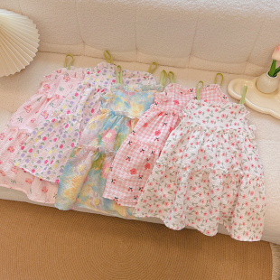 背心裙時尚 女童吊帶連衣裙夏季 新款 小女孩百搭裙子女童韓版 蛋糕裙