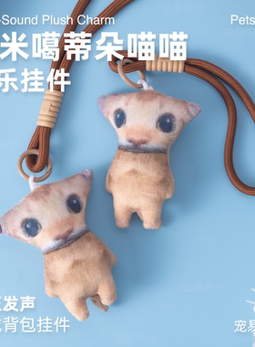 【阿米噶蒂朵喵喵】发声音乐毛绒挂件猫meme语音钥匙扣礼品玩偶新