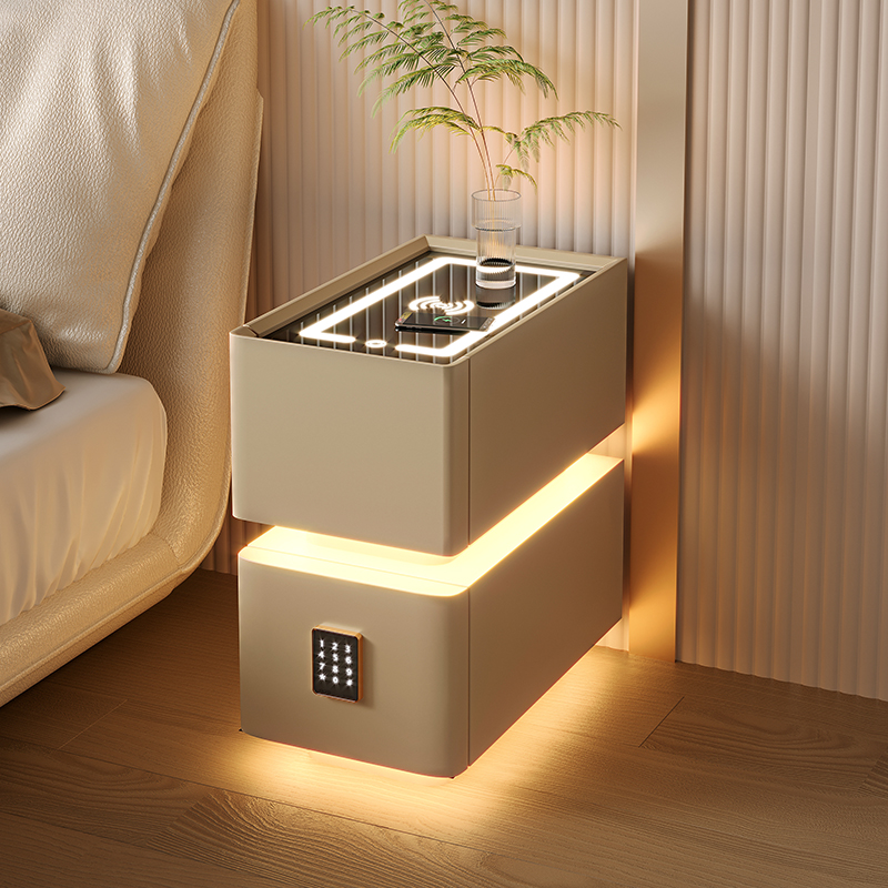 床头柜智能柜皮质收纳简约床头柜