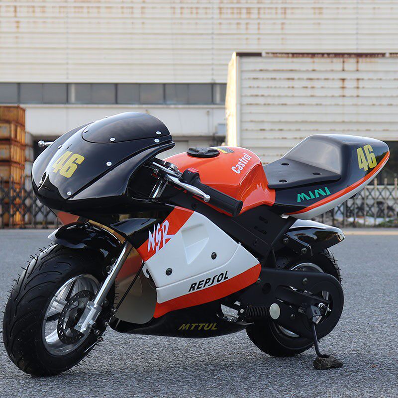 定制小型儿童汽油摩托车49cc燃油趴赛机车二冲四冲山地越野赛车电