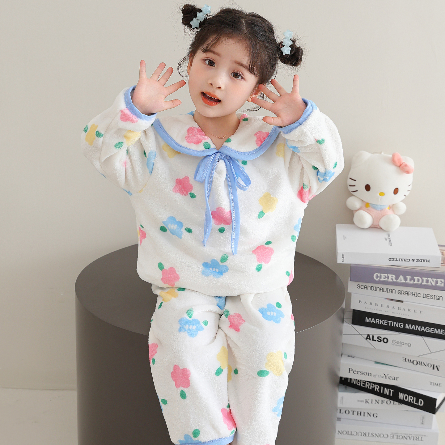 女大童宝宝睡衣冬季公主风小花朵