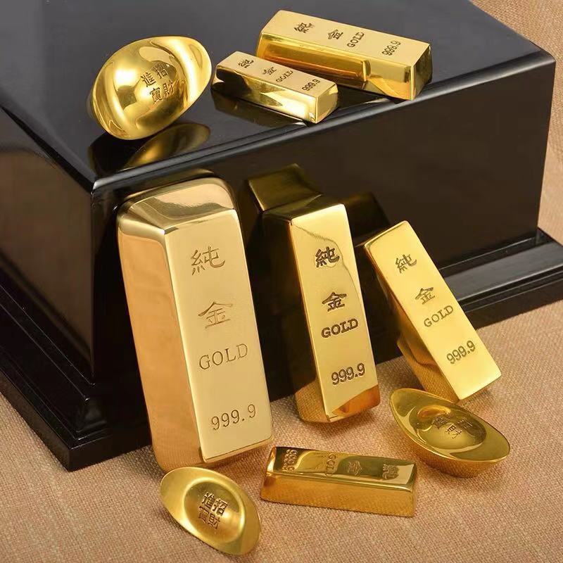 铜元宝实心纯铜金元宝金条摆件招财大金元宝金条旺财家居饰品摆设