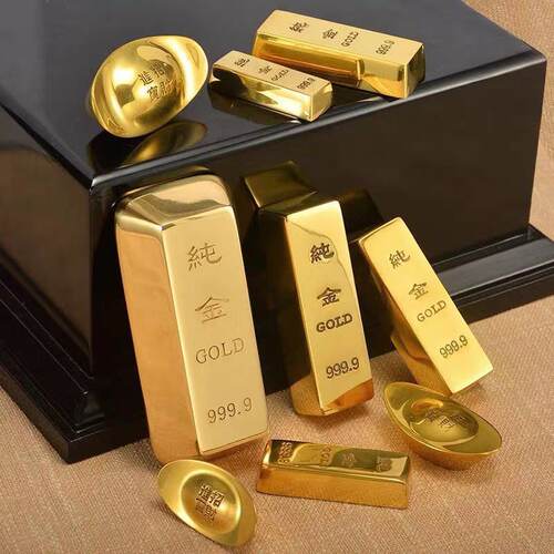 铜元宝实心金条摆件招财