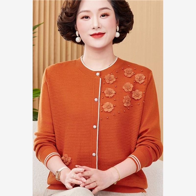 2025新款中年妈妈圆领针