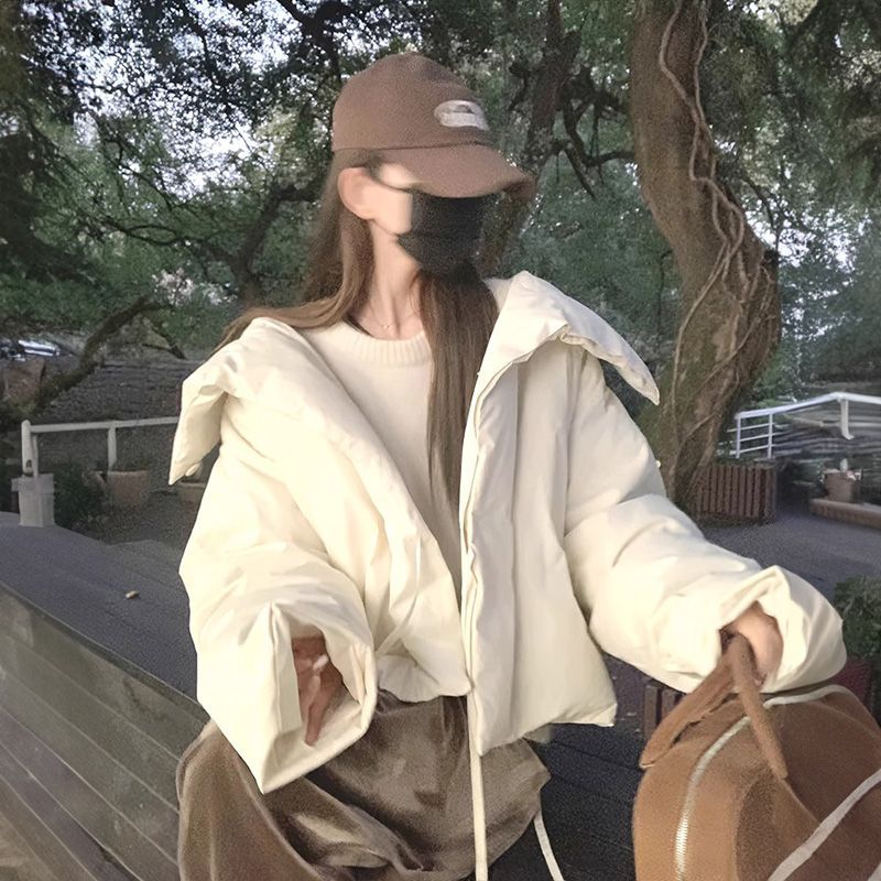 韩系时尚白色短款2025女