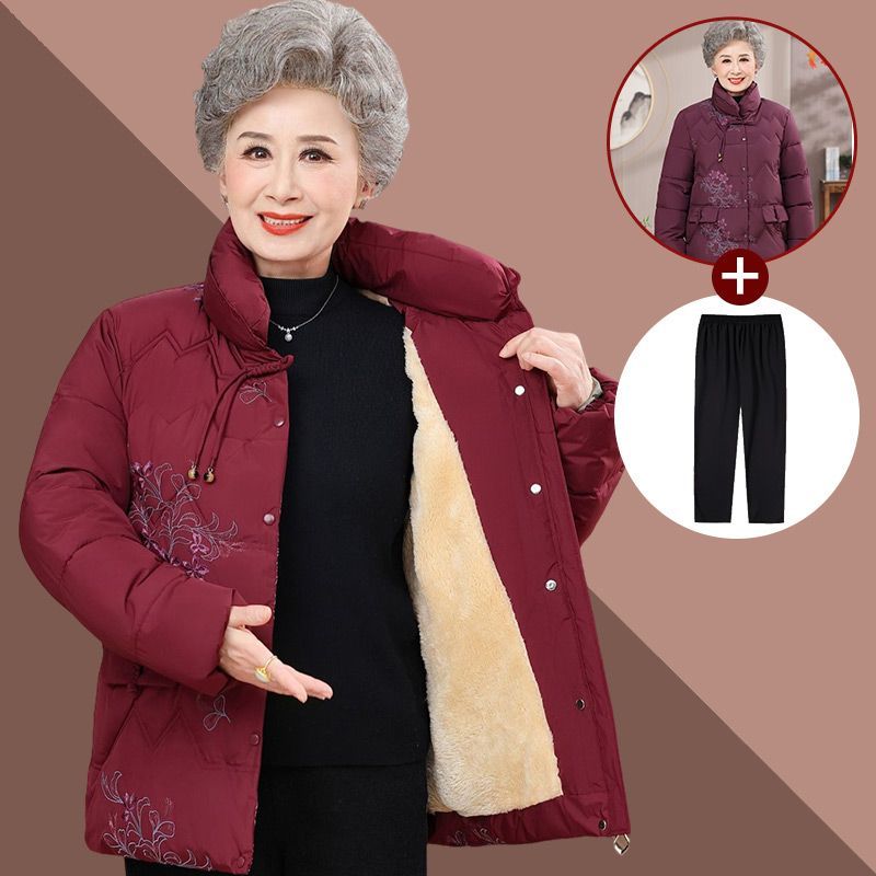 中老年人冬装女妈妈棉衣
