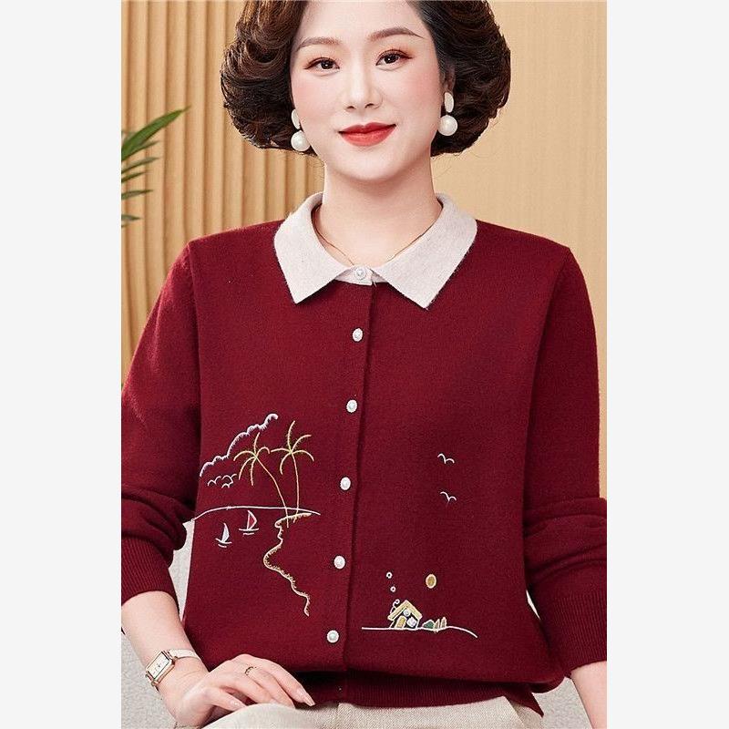 2025中老年新款洋气翻领