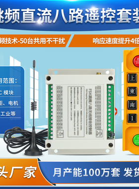 抗干扰FSK跳频8路12V24V文字工业防水遥控行车起重升降机控制开关