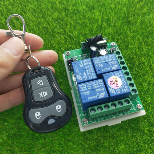 小型迷你款四键遥控12V24伏4路无线开关车灯尾板车电源喇叭控制器
