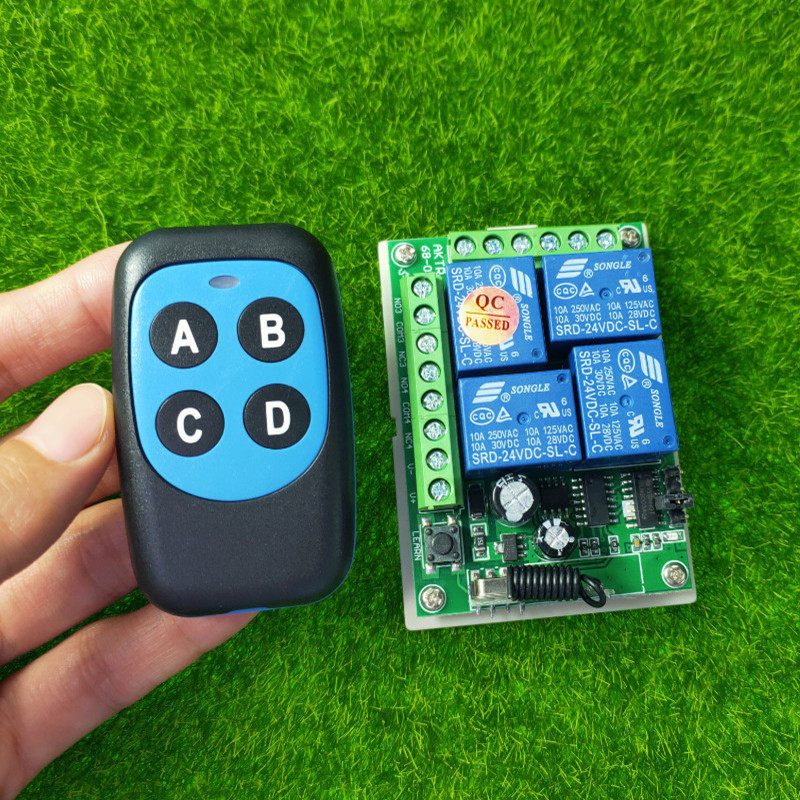 四季小功率4键遥控12V24伏灯具电源开关门禁车灯喇叭车尾板控制器