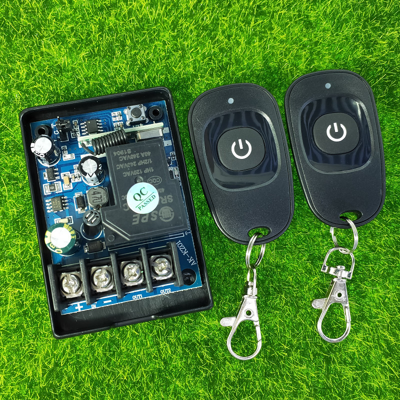 黑色鸭蛋单键遥控12V-48伏宽电压一路灯具汽车灯喇叭改装遥控开关
