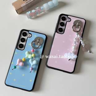 WASAI哇噻 韩国ins小众设计简约星星插画吊坠适用三星s26ultra手机壳s24黑边防摔硅胶软壳s25ultra新款s23+女