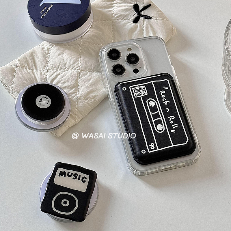 小众磁带唱片支架磁吸卡包手机壳
