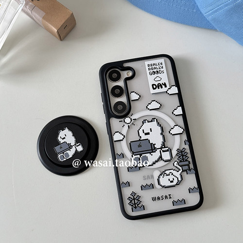 像素猫咪插画三星s25ultra手机壳