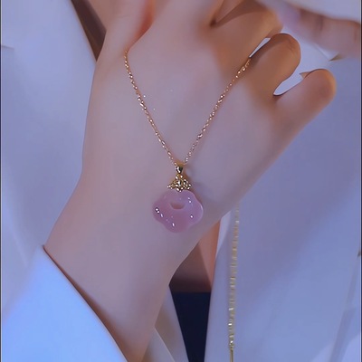 天然祥云如意锁项链女不掉色