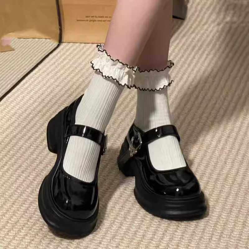 断码清仓法式jk小皮鞋女日系高跟制服鞋粗跟秋季中跟学生单鞋