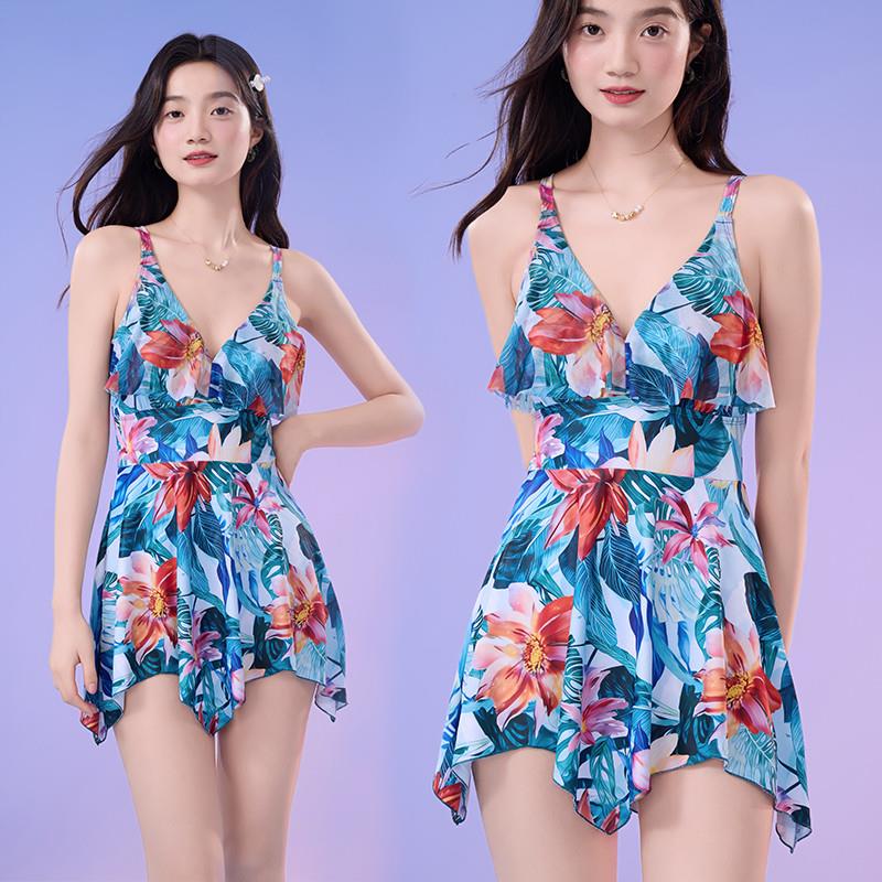 泳衣女款泡温泉连体性感纯欲绝美高级感2025新款保守微胖遮肉超仙
