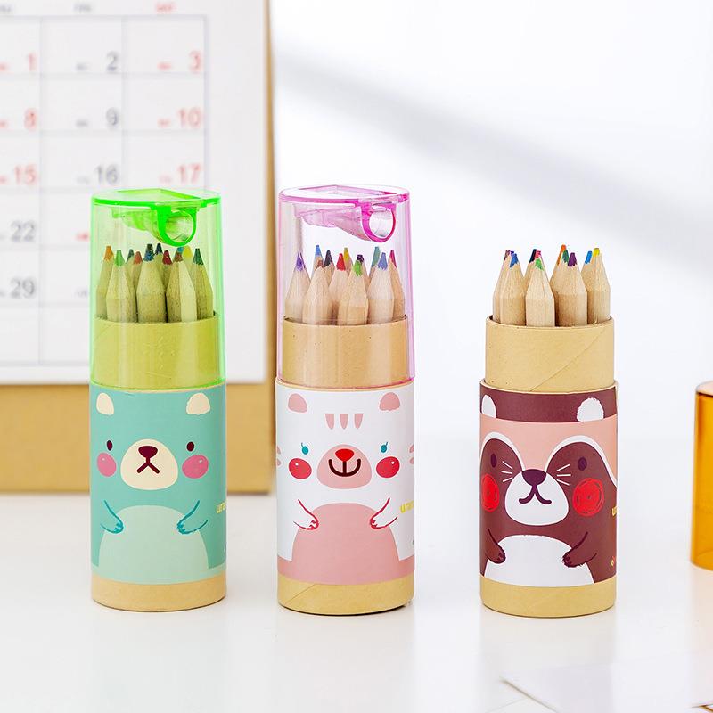 创意可爱卡通动物彩色铅笔小学生奖品木质素描彩色笔印刷