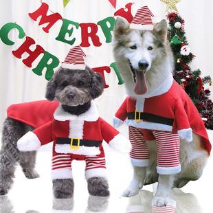 中大狗犬猫咪诞服老人衣圣狗品狗宠物用秋冬抓绒搞怪两脚金毛变身
