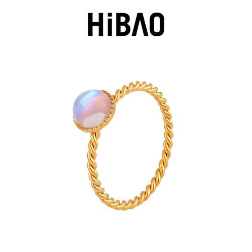 HIBAO喜小宝麻花炫彩石头戒指