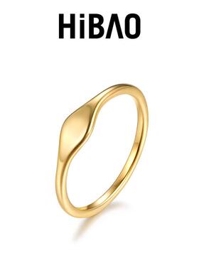HIBAO喜小宝小众不规则素圈戒指