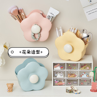 花朵笔筒收纳盒家用多功能学生桌面办公室笔桶大容量摆件文具笔架