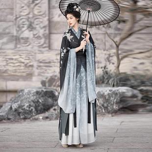 倾依·辰星原创汉服墨梨莫离花清冷风水墨南北朝江湖仙气春秋古装