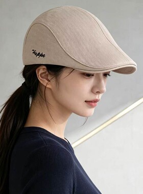 网红女秋冬韩系短檐贝雷帽