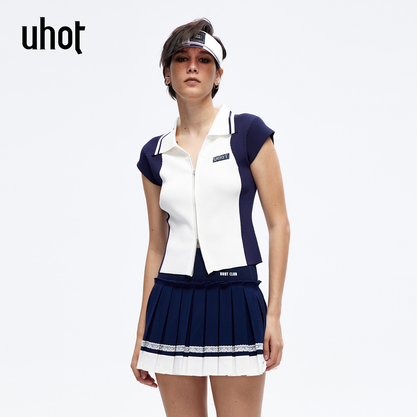 uhot/诱货26春条纹撞色拼接针织衫女轻量复古运动风新款UWLS2Z336,女装/女士精品,毛针织衫,淘宝优惠券,粉丝福利购,淘宝优惠卷