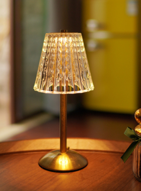 水晶复古台灯卧室床头灯轻奢氛围灯床头柜灯充电小夜灯主卧高级感